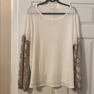 White snake skin blouse